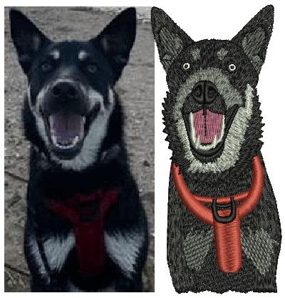 Dog face embroidery