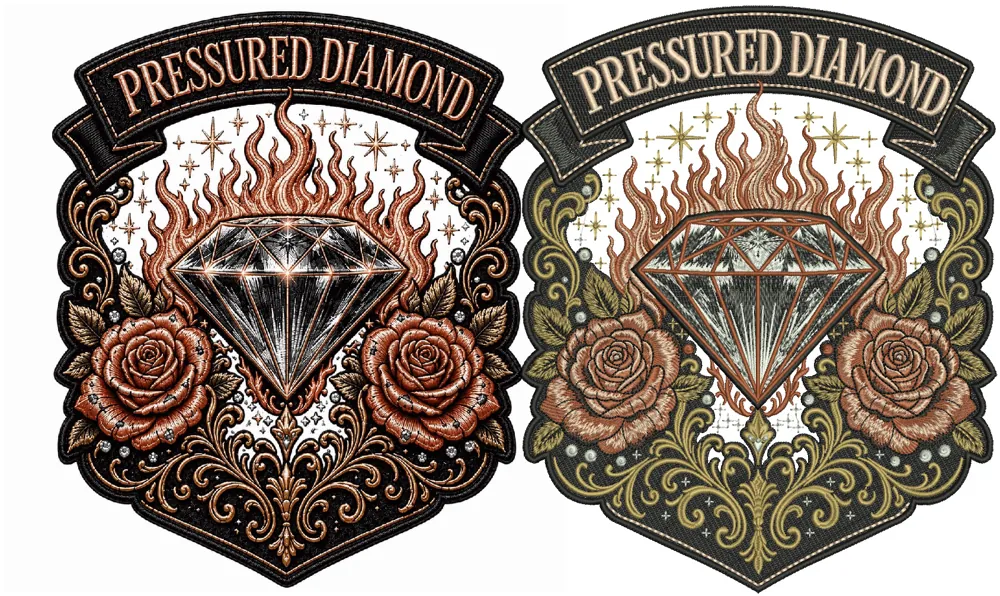Pressured Diamond Design – embroidery digitizing sample
